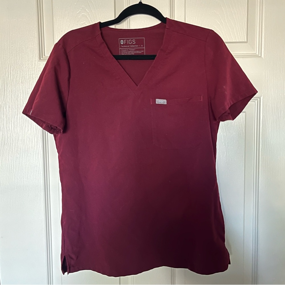 Figs Burgundy Catarina Top - Small